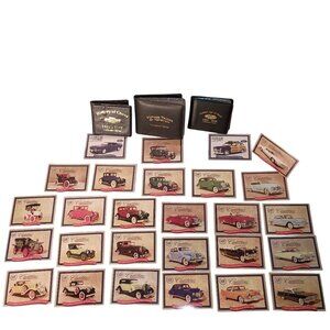 Lot 76 Automobile Collectors Cards Ford, Cadillac, Trucks & Chevrolet with Cases